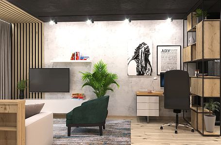 Дизайн проект интерьера квартиры в стиле ЛОФт в ЖК "Тургенев"