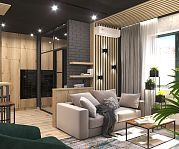 Дизайн проект интерьера квартиры в стиле ЛОФт в ЖК "Тургенев"